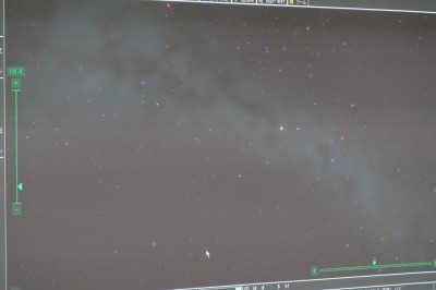 スクリーンに映る星座の写真