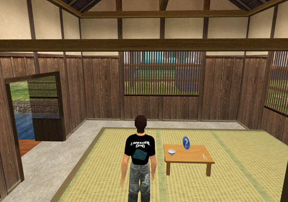 Second Life内における日本文化理解支援システムの画面例
